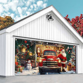 Lofaris Christmas Santa Retro Factory Garage Door Banner